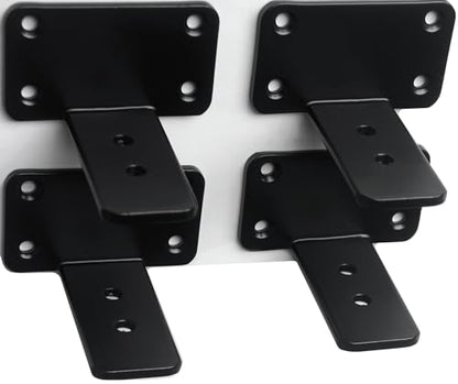 4 Pack - 3 inch Black Hidden L Shelf Bracket (1/5 Inch Thicked) Iron Floating Shelf Brackets Rustic Industrial Metal Brackets for Shelf Support - size: 3 Inch, style: Black 4 Pack