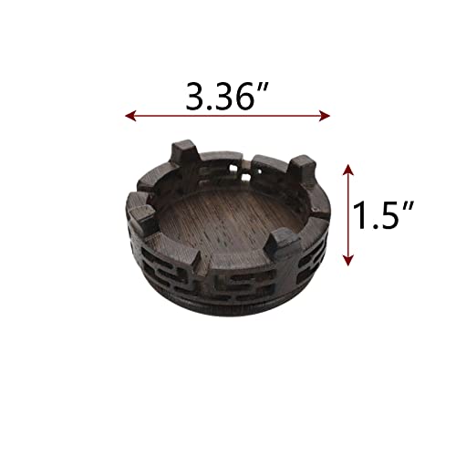 Wood Base Pedestal Traditional Craft Display Stand Wooden Base Oriental Vase Stand Decoration Teapot Base Circular Shape 3.35"x1.5" - color: F-3.36"