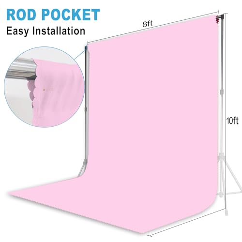 Pink Backdrop for Photoshoot, Professional Photo Backdrop Background for Product Photography, Portraits, Wedding, Party, Live Streaming Video Recording 8X10 FT - color: Pink, size: 8X10 FT