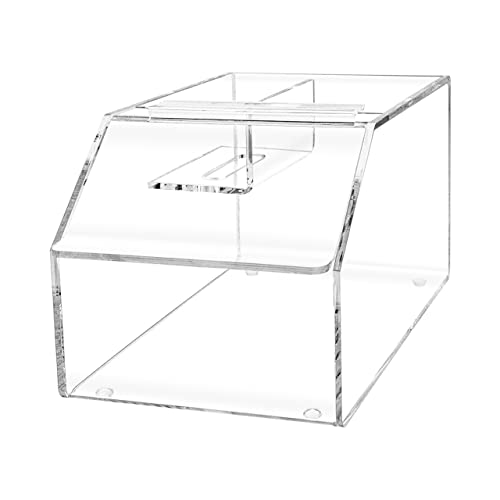 Marketing Holders Candy Bin Clear Acrylic 6" Dry Goods and Ice Cream Toppings Container with Scoop Slot and Hinged Lid Rounded Corners No Assembly - size: 6" Candy Bin
