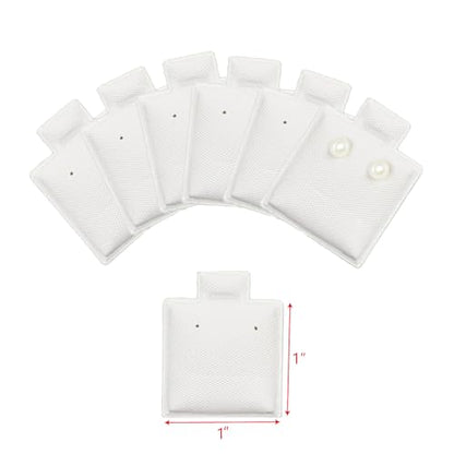 Ikee Design 2 Pcs Set Black Earring Display Tray with 50 Earring Cards Organizer, Jewelry Tray Display for Stud Earring Collection, 100pcs Earring Puffy Cards, 14 3/4W x 8 1/4D x 1H in, White, Black - color: Small Earring Card