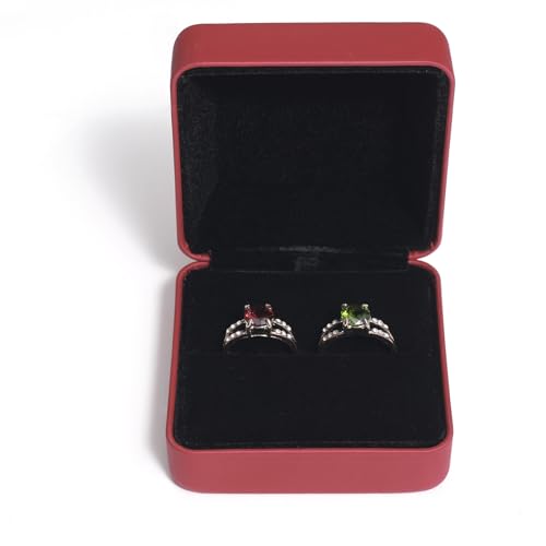 Velvet Ring Gift Box, Small Jewelry Earring Studs Holder Case for Wedding Day, Proposal, Engagement, Anniversary, Ring Display Storage Box for Women Girl (Red S) - color: Red S