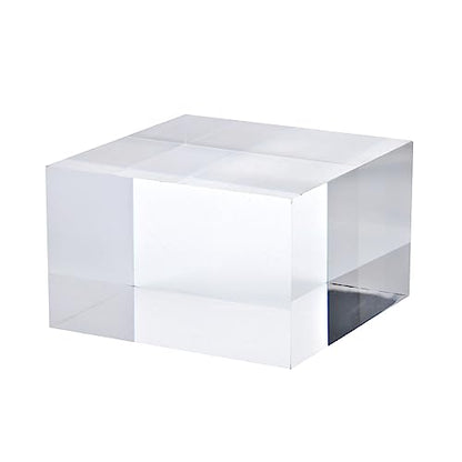 PATIKIL 3"x3"x2" Jewelry Display Riser, Polished Acrylic Cube Display Stand Block Collection Showcase Ring Holder Square, Clear - size: 3" x 3" x 2"