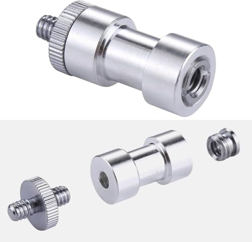 Standard Metal Male Convertor Threaded Screw Adapter Spigot Stud for Studio Light Stand, Hotshoe/Coldshoe Adapter, Ball Head, Wireless Flash Receiver, Trigger (20 PCS Camera Screws Mount Set) - style: 20 PCS Camera Screws Mount Set