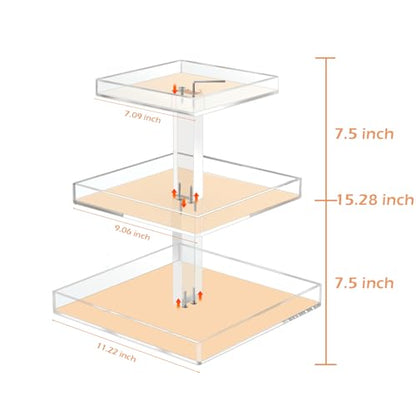 YAGELI Perfume Organizer for Women - Large 3-Tier Clear Acrylic Cosmetic Storage for Bathroom, Vanity & Dresser | Makeup Jewelry Display Stand | Non-Slip Base, Sturdy & Scratch-Resistant - size: 3 Tier