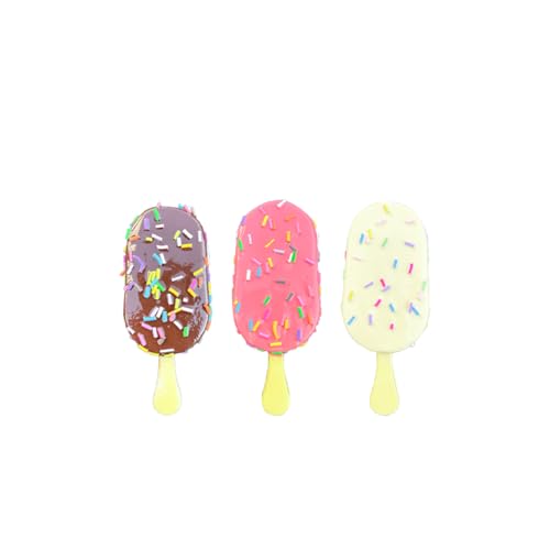 Artificial Ice Cream Scoops Realistic Simulation Imitation Fake Food Desserts Model Replica Fake Ice Cream Balls Photography Prop for Home Shops Staging Display (3pc Colored Pin Popsicle)