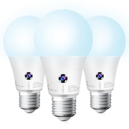Sengled Dusk to Dawn Light Bulbs Outdoor, A19 LED Sensor Bulbs 3 Pack, 5000K Daylight 1200 Lumens, 75W Equivalent 10.5W, E26 Base Automatic On/Off Photocell Light Bulbs for Porch and Garage - color: 5000k Daylight, size: 3 Pack