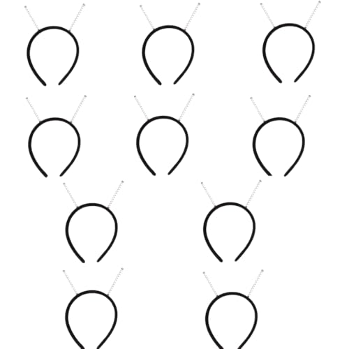 10Pcs Plain Headband with Springs Headpieces Party Props Soft Thin Headband