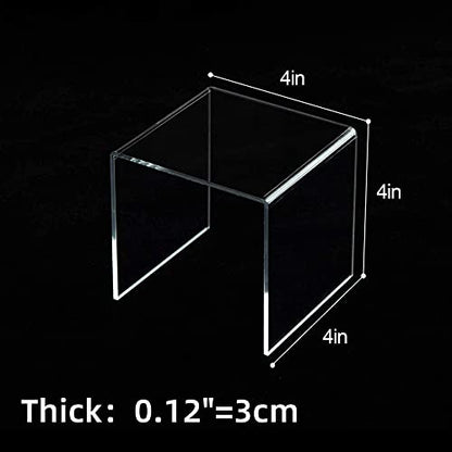 Acylic Riser Square Display Stand For Cupcakes, Arts and Crafts (Clear, 8P-4INCH) - color: Clear, size: 8P-4INCH