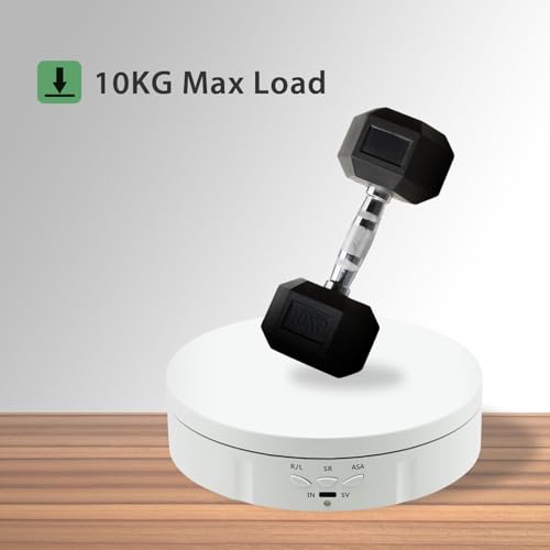 Mcbazel Motorized Rotating Display Stand, 5.7inch 360 Degree Electric Spinning Turntable Display Stand for Photography Shows/Jewelry/Watch/3D Models/Cake/Cup Ect,Load-Bearing Capacity is About 10kg - color: White+5.7inch