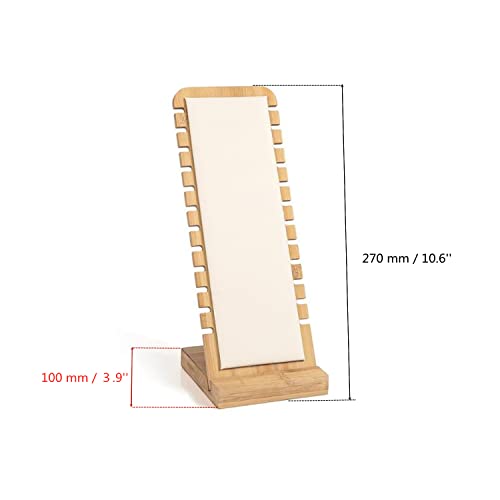 TANG SONG Natural Color Bamboo Leather Soft Mat Multiple Necklace Display Stand Necklace Bracelets Chains Organizer Holder for Home (White) - color: Natural-White, size: 1PC