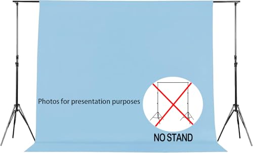 Joccun 5X7FT Light Blue Backdrop Background for Photography,Polyester Backdrop Curtain Background Screen for Photography,Photoshoot,Video Recording,Studio, Minimum Fit Stand Width of 7FT - color: Light Blue, size: 5FTx7FT