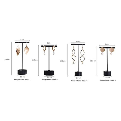 4Pcs Black Metal Earring T Bar Stand Retail Display Holders for Show, Jewelry Online Stores Photography Display Props (Black 4pcs) - color: Black 4pcs