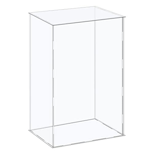MECCANIXITY Acrylic Display Case Plastic Box Cube Storage Box Clear Assemble Showcase 14.1x10.2x16.1 Inch for Collectibles - size: 14.1x10.2x16.1 Inch