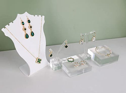 Transparent jewelry risers for selling, Acrylic risers for earring display, clear block ring riser tray for online business Photography【3.15 L x3.15 W x0.79 H inch】 - size: 3.15 L x3.15 W x0.79 H inch