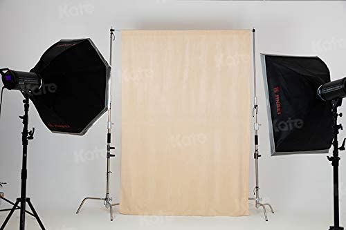Kate 6ftX9ft Solid Beige Backdrop Portrait Photography Background for Photography Studio Children and Headshots Beige Backdrop Background - color: Beige, size: 6X9ft