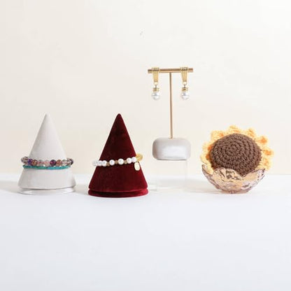 Velvet Earring T Bar Stand Jewelry Display, Earring Display Holder for Selling, Jewelry Storage Organizer【Beige】 - color: Beige
