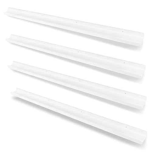 Picture Shelves 57",Narrow Long Floating Ledge for Wall Set of 4,Large Wood Rustic Photo Frames Vinyl Record Storage Display Nursery Kids Bookshelf Decor for Living Room Bedroom Kitchen - color: White, size: 57 Inch