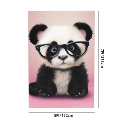 Baby Panda with Glasses Backdrop Background for Photography 5x7ft Photobooth Professional Photo Backdrop Curtains Video Photography Studio Photo Backgrounds Banner Booth Background Screen Parties - color: Baby Panda With Glasses