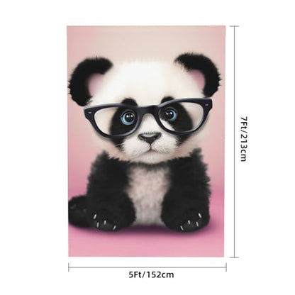 Baby Panda with Glasses Backdrop Background for Photography 5x7ft Photobooth Professional Photo Backdrop Curtains Video Photography Studio Photo Backgrounds Banner Booth Background Screen Parties - color: Baby Panda With Glasses