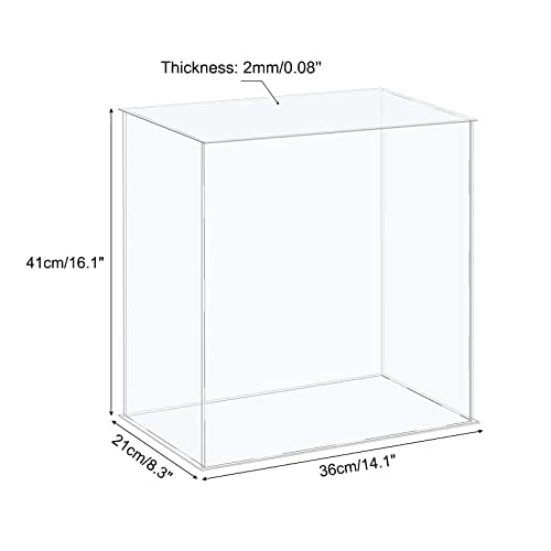 MECCANIXITY Acrylic Display Case Plastic Box Cube Storage Box Clear Assemble Showcase 14.1x8.3x16.1 Inch for Collectibles - size: 14.1x8.3x16.1 Inch