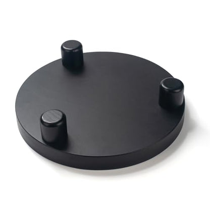 2 Pcs Wood Riser for Display, Round Wooden Tray Decor, Farmhouse Pedestal Stand, Decorative Riser Tray for Kitchen or Bathroom Counter, Black