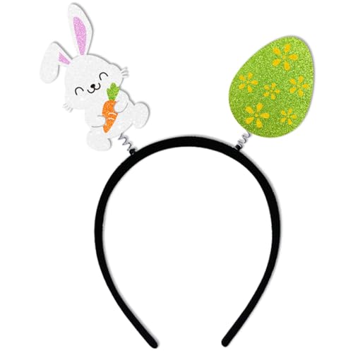Easter Headbands for Women - Glitter Bunny Ears Headband - Glitter Eggs Headband for Easter Party Decorations - Easter Bunny Costume Photo Props - color: Bunny