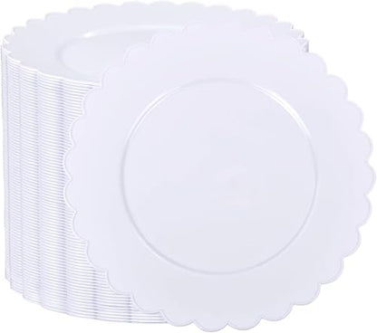 SUT 72Pcs 7.5" White Plastic Plates, Heavy Duty Disposable Plates for Weddings, Parties, Events, Fancy Dessert & Appetizer Plates | Shatterproof Bulk Party Supplies (72 Count) - color: White, size: 7.5 Inch