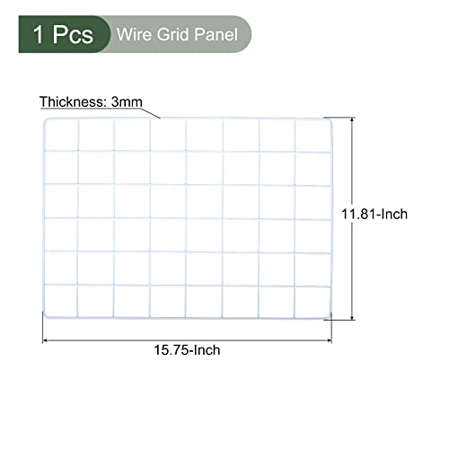 YOKIVE Iron Wire Grid Panel, Decorative Panels Board | Photo Pictures Display Holders Hanging Frame for Home Office (White, 16"x12") - color: White, size: 16"x12"