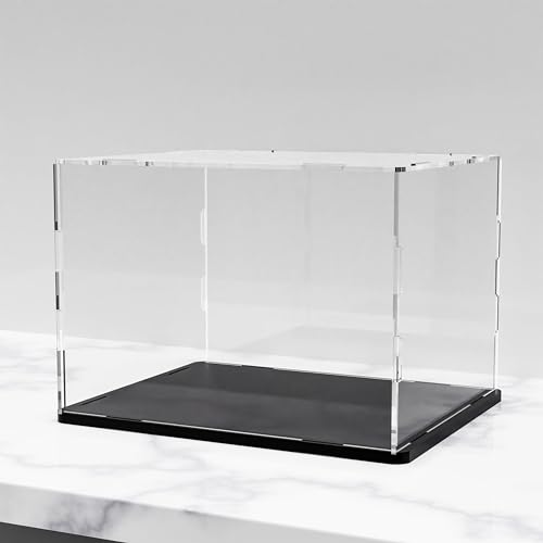 WANLIAN Clear Acrylic Display Case Assemble Countertop Box Cube Organizer Stand Dustproof Protection Showcase for Action Figures Toys Collectibles (9.8 x 5.9 x7 inch; 25 x15 x18 cm)