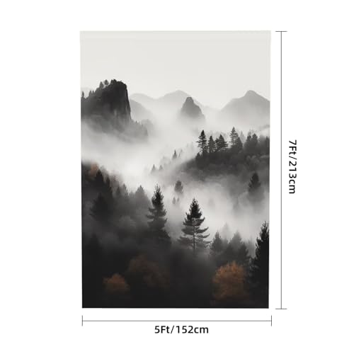 Foggy Mountains Forest Backdrop Background for Photography 5x7ft Photobooth Professional Photo Backdrop Curtains Video Photography Studio Photo Backgrounds Banner Booth Background Screen Parties - color: Foggy Mountains Forest