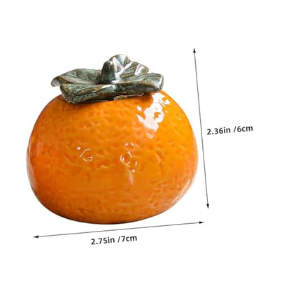 Ipetboom Orange Nordic Style Ceramic Fruit Shaped Storage Jar Tea Canister Decorative Kitchen Canister for Housewarming and Photography Props