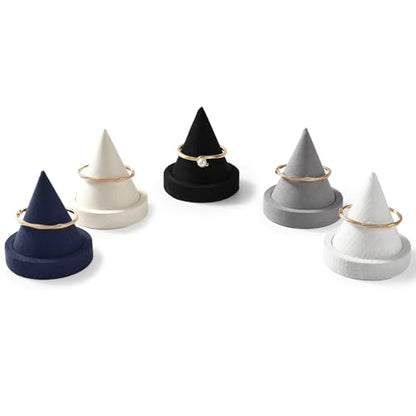 Microfiber Single Bracelet Bangle Display Stand Jewelry Bracelet Bangle Cone Display for Selling(Beige) - color: Beige
