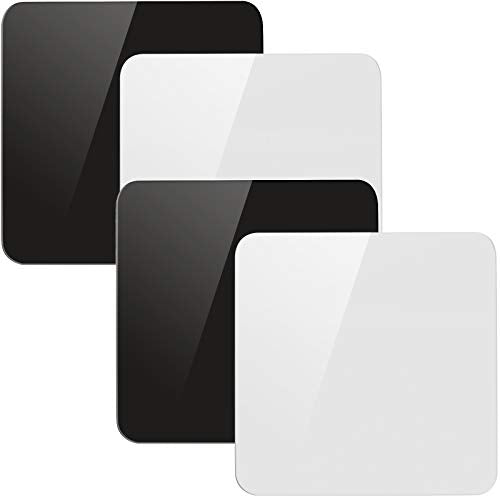 KINJOEK 4 Pack 12 x 12 Inch Acrylic White Black Product Photography Backdrops, 30x30cm Reflective Display Table Top Riser Product Photography Background, Background Board Sheets for Product Shooting - color: White-Black, size: 4PCS 12x12"