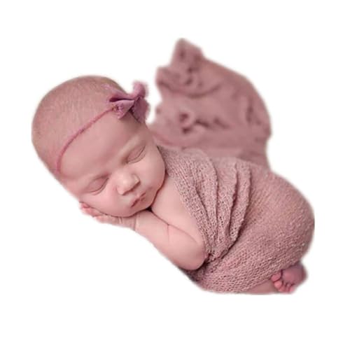 Coberllus Newborn Baby Photography Props Long Ripple Stretch Wrap Blanket Cloth for Boys Girls Photo Shoot (Taro Purple) - color: Taro Purple