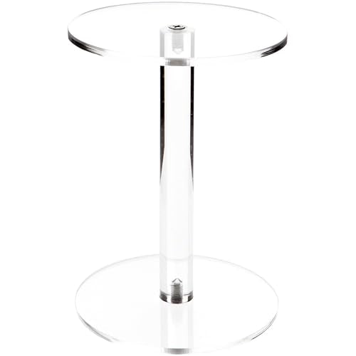 Plymor Clear Acrylic Round Barbell Pedestal Display Riser, 8" H x 6" D (1/4" thick) - size: 8" x 6" x 6"