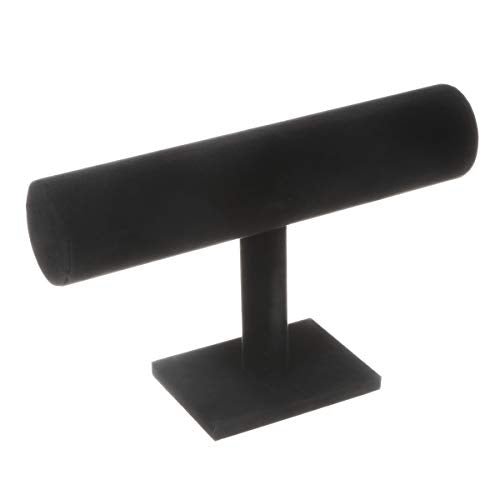 TENINYU Hovering T-Bar Bracelet Necklace Earring Bangle Pendants Anklet Tower Watch Key Jewelry Display Stand Home Organization for Women & Men (Black Velvet) - color: Black Velvet