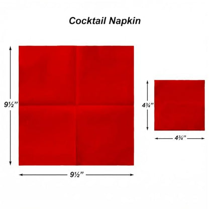 AMERICAN HOMESTEAD Red Cocktail Napkins - Premium 4.75"x4.75" Disposable Linen-Like Beverage Napkins - Bulk Square Party Bar Serviettes for Weddings, Parties, Events, and Everyday Use - 100 Count - color: Red, size: 4.75 x 4.75