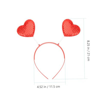 4pcs Valentine Heart Headbands Spring Design Party Hair Accessories for Women and Love Cupid Headwear for Wedding Anniversary Birthday Photo Props