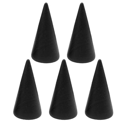 Ring Display Stand 5Pcs Wood Rings Holder Cone Shape Rings Stand Jewelry Display Rack for Business Photoshoot Room Decoration