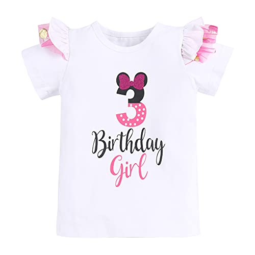 IBTOM CASTLE Cake Smash Half 1st 2nd 3rd Birthday Girl Princess Polka Dots Ruffle Skirt Set ONE Party Costume Headband - color: Hot Pink-3rd, size: 3T
