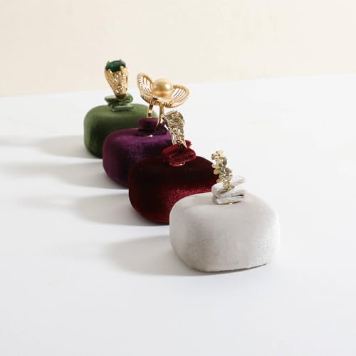 Cute Single Ring Holder for selling, Velvet Ring Display Stand for Jewelry Show, Jewelry Storage Display【Beige】 - color: Beige