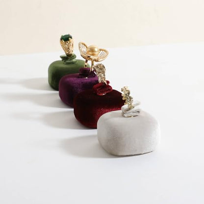 Cute Single Ring Holder for selling, Velvet Ring Display Stand for Jewelry Show, Jewelry Storage Display【Beige】 - color: Beige
