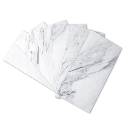 Art3d 102-Piece Peel and Stick Tile Backsplash for Kitchen Bathroom, 3in. × 6in. Stick on Subway Tile White Granite - color: White Granite