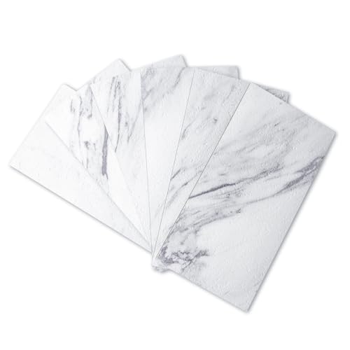 Art3d 102-Piece Peel and Stick Tile Backsplash for Kitchen Bathroom, 3in. × 6in. Stick on Subway Tile White Granite - color: White Granite