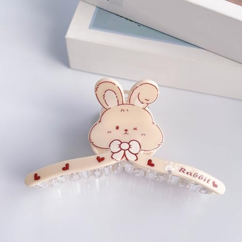 1pc Easter Rabbit Hair Claw Clip for Women Girls, Big Acrylic Bunny Banana Barrettes,Her Spring Hair Decor Accessories for Easter Holiday Celebrations - color: Clown G