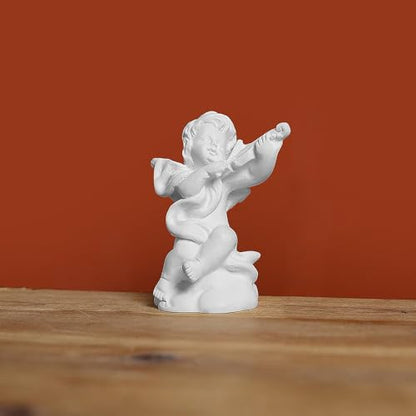 Mini Nordic Resin Roman Column, Greek Sculptural Angel Display, Photo Props, Candle Holder, Sketching Art Teaching Tools (Angel (Violin) - 6.2cm) - color: Angel (Violin) - 6.2cm