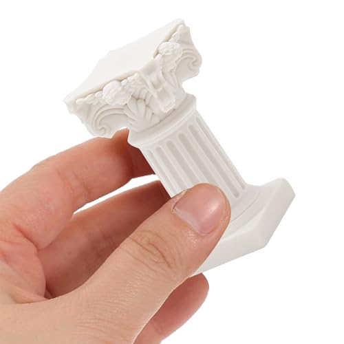 Saihisday 5Pcs Mini Roman Pillar Greek Columns, Christmas Decorations, Greek Statues Decor, Resin Artistic Ornament for Wedding Table,1.18" L x 1.18" W x 2.56" H (White) - color: White