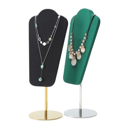 Necklace Display Luxury Metal Necklace Display Rack, Microfiber Jewelry Shelf for Stylish Props(Gray) - color: Gray