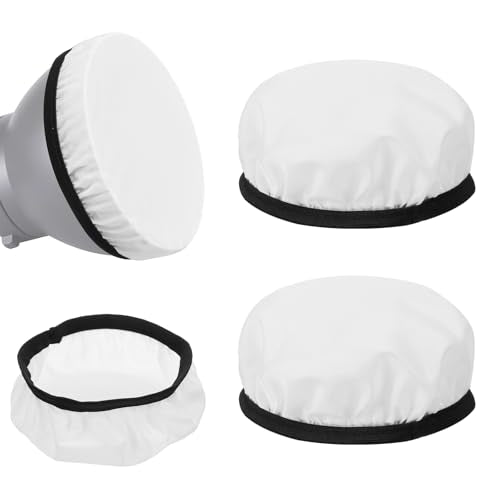 Mabor 2Pcs Light Diffuser, 7"/18cm Round Light Softbox Cover – White Nylon & Oxford Fabric for Studio Strobe, Photography, Soft Even Lighting